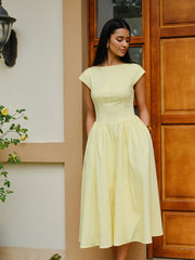 Open-Back Cap Sleeve Dress