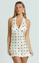 Lioness - Stars Align Mini Dress - In Cream Polka