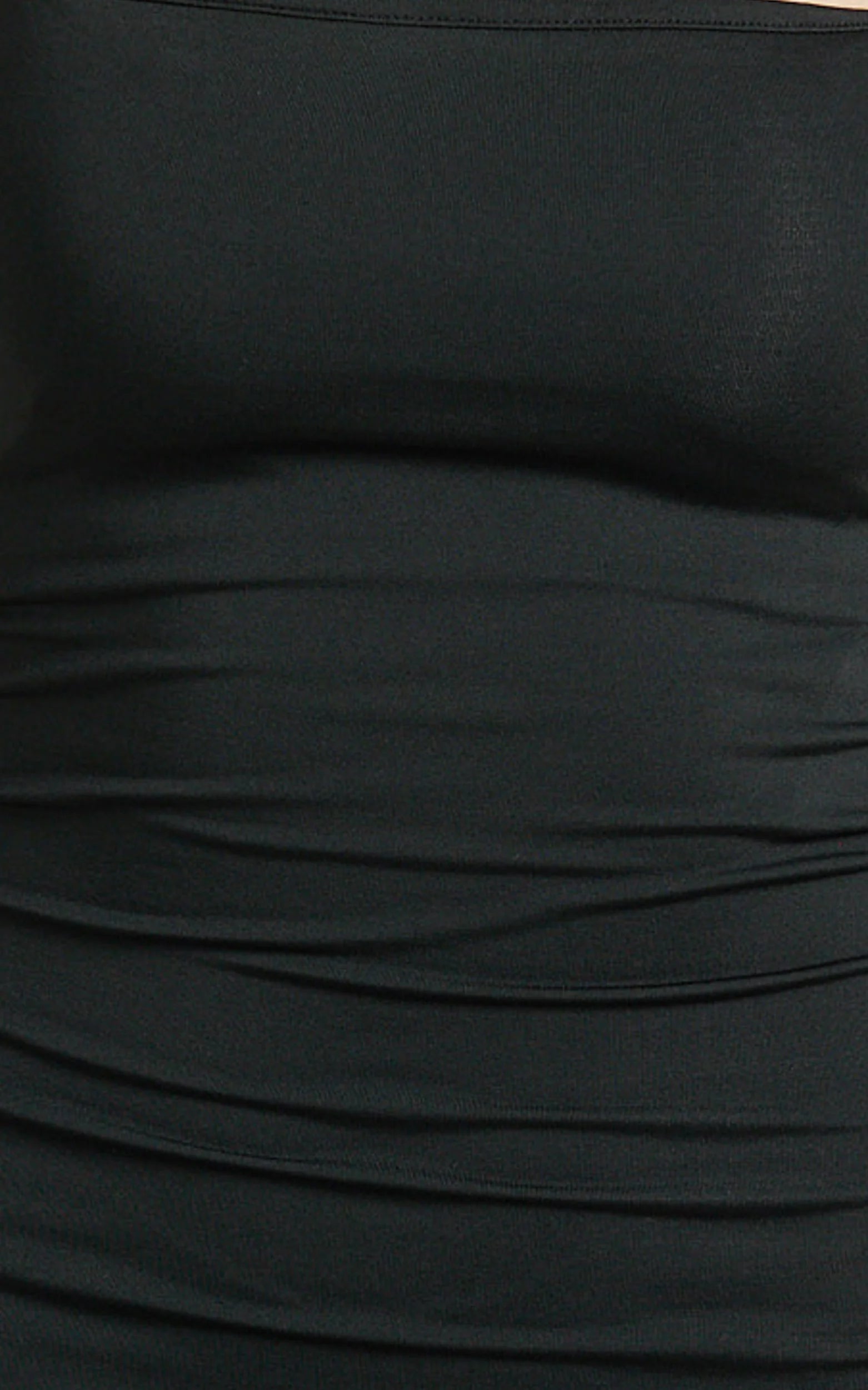 Edna Maxi Dress - Straight Neck A Line Maxi Dress in Black