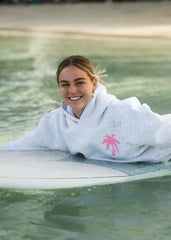 "Hawaii Hibiscus" Hoodie in Heather Cloud