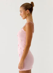 Roa Embellished Knit Mini Dress - Pink