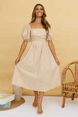 Delfino Maxi Dress Tan