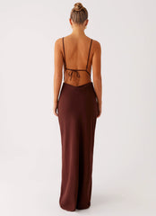 Elation Cowl Neck Maxi Dress - Chocolate
