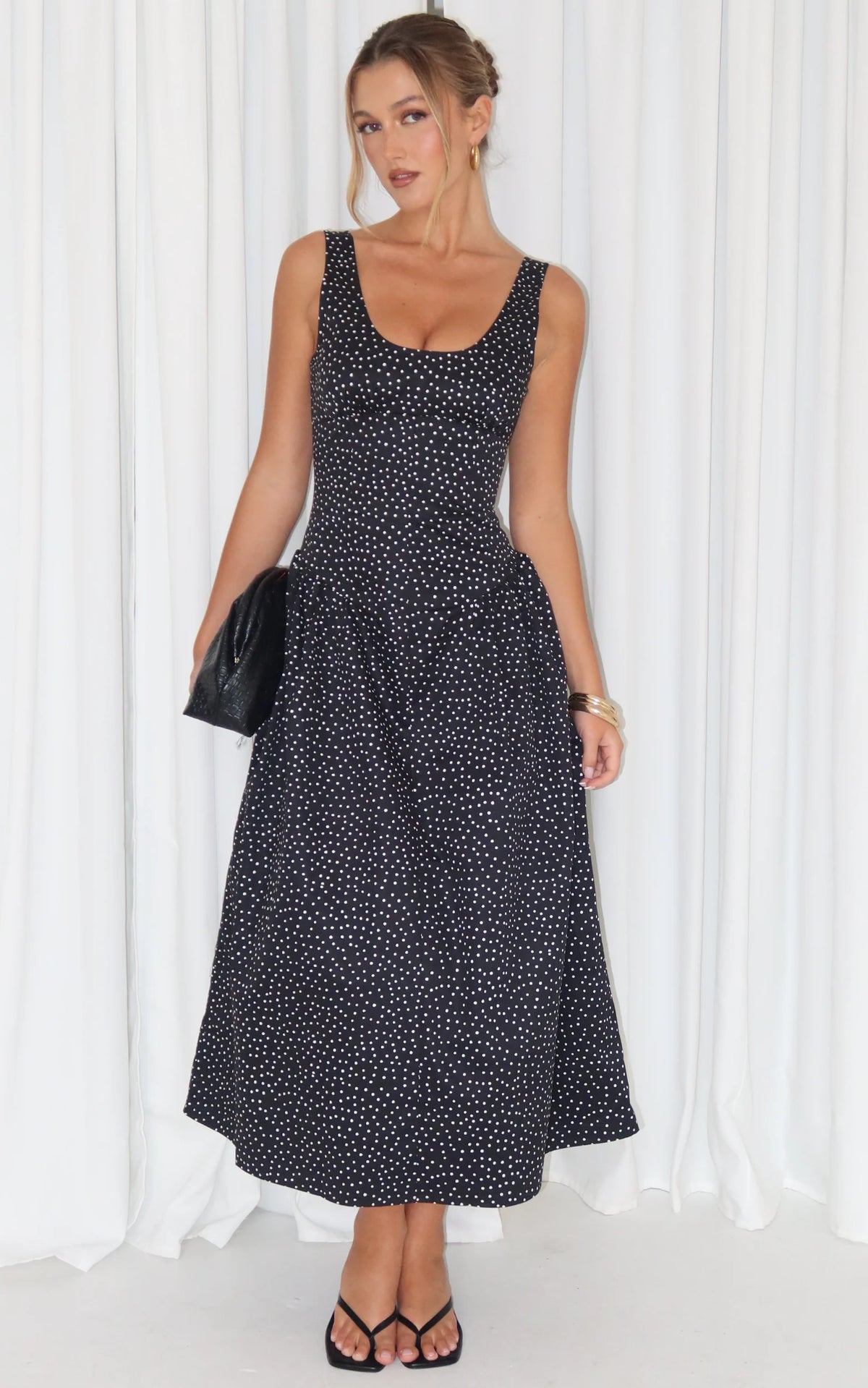 Lioness - Luna Rosa Maxi Dress - In Noir Polka