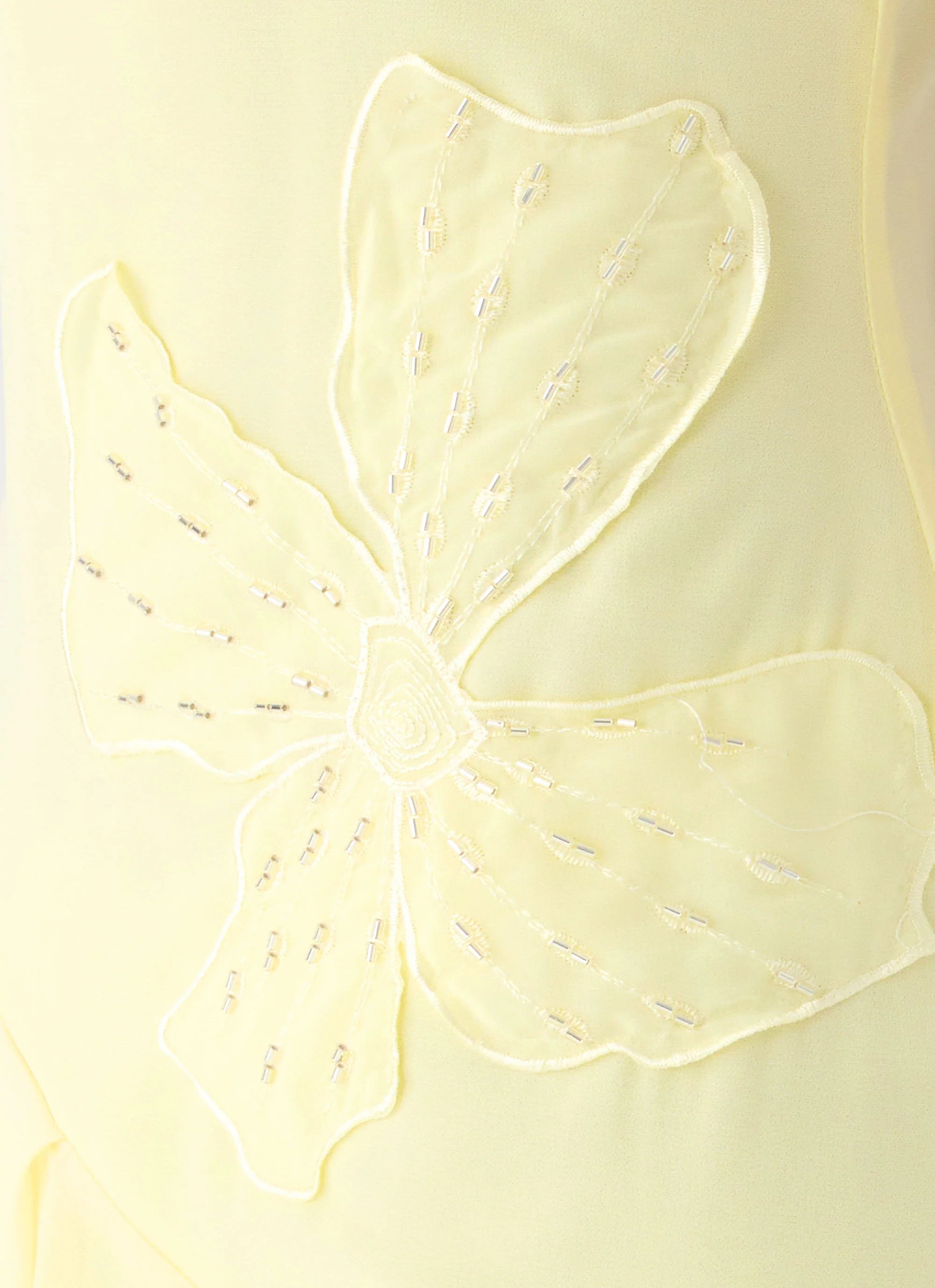 Aysha Beaded Flower Midi Dress - Yellow