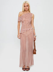 Surina Skirt Peach Check